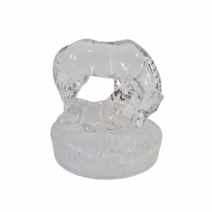 Фигурка хрустальная винтажная &quot;Лошадь с жеребенком&quot; Royal Cryestal Rock RCR, 11 x 12 см, Германия, 1960-70гг.