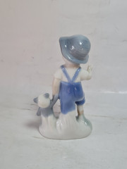 Статуэтка винтажная Lladro &quot;Мальчик с медвежонком&quot;, фарфор, 12 x 6 см, Испания, 1960-70гг. 