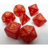 dice4friends 7-tlg. RPG Wurfelset Pearl: Red\/Gold 7 шт. RPG Dice Set Жемчуг: красный/золотой