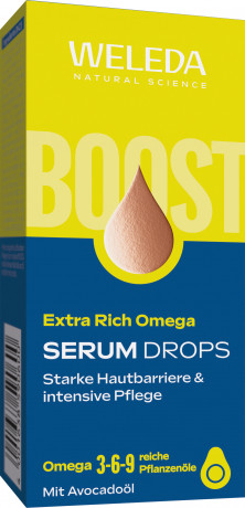 WELEDA Extra Rich Omega Serum Drops, 30 ml, Питательные капли-сыворотка Extra Rich Omega с омега-кислотами и маслом авокадо, 30 мл