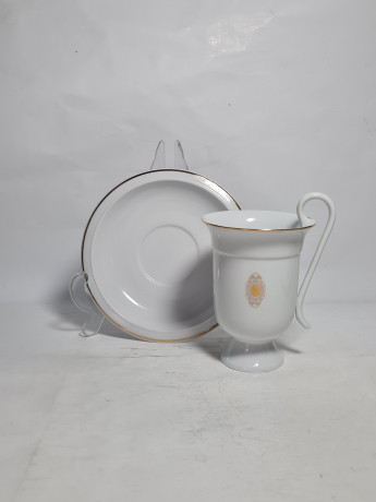 Кофейная пара винтажная Burg Lindau / Feines, 2 шт., фарфор, Германия, 1970-80гг.