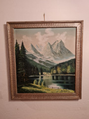 Картина винтажная &quot;Горный пейзаж&quot;, масло, в раме, 73.5 х 80 см, Германия, 1980-90гг.