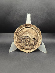 Панно декоративное винтажное Collectible Vtg. с изображением мужчины и женщины в Шварцвальде, резьба по дереву, 15 см, Германия, 1970-80гг.