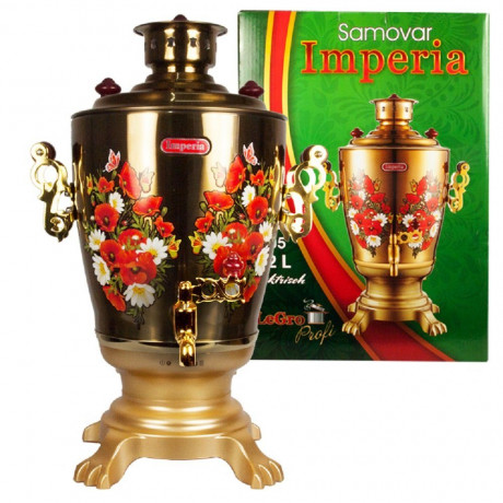 Olymp Handels GmbH Olymp Handels GmbH Wasserkocher Russischer Samowar Imperia 3,2L elektr. Teemaschine Gold  Olymp Handels GmbH Чайник Русский Самовар Империя 3,2л электрический. Золотой чайник
