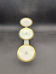 Подсвечник винтажный Alka Kunst Bavaria, белый фарфор с позолоченным декором, 25.5 x 12 см, Германия, 1960-70гг.