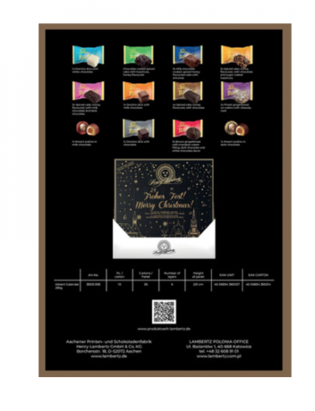 LambertZ Merry Christmas Advent Calendar 290g, Адвент-календарь 2025 Lambertz Ассорти пряников, 37 см х 37 см, 290 грамм