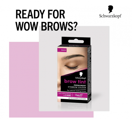 Schwarzkopf Brow Tint Permanent, Краска для бровей стойкая чёрная (Black), до 10 применений, 21 г