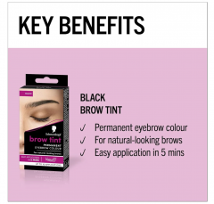 Schwarzkopf Brow Tint Permanent, Краска для бровей стойкая  чёрная (Black), до 10 применений, 21 г