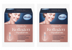 Mivolis Beauty Kollagen + Hyaluron 20stk x 2packs, Бьюти Коллаген для улучшения кожи в питьевых ампулах, 20 шт x 2 упаковки (40 ампул)