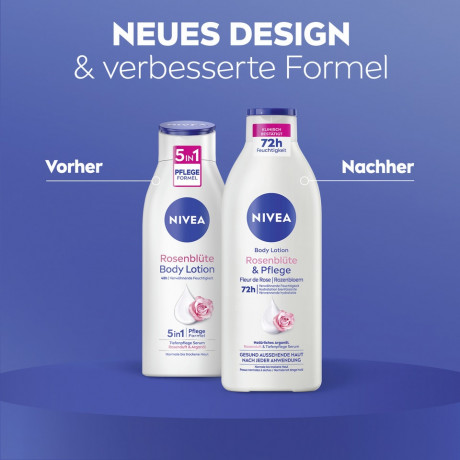 NIVEA Body Lotion Rosenblute & Pflege, 400 ml, Нивеа Лосьон для тела, аргановое масло и аромат розы, 72ч увлажнение, 400 мл