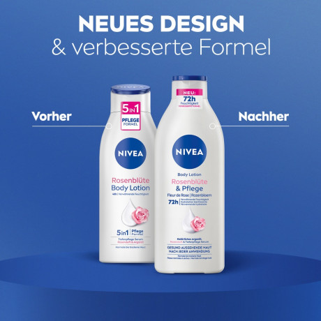NIVEA Body Lotion Rosenblute & Pflege, 400 ml, Нивеа Лосьон для тела, аргановое масло и аромат розы, 72ч увлажнение, 400 мл