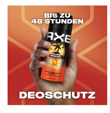 AXE Bodyspray Sunset Fresh 150ml, Дезодорант Спрей для тела Sunset Fresh, без алюминия , защита до 72ч, 150мл