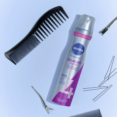 NIVEA Diamant Glanz Haarspray, 250 ml, Нивеа Лак для волос, пантенол и витамин B3, бриллиантовый блеск, до 24ч фиксация, 250 мл