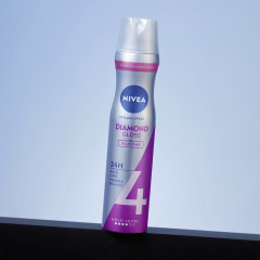 NIVEA Diamant Glanz Haarspray, 250 ml, Нивеа Лак для волос, пантенол и витамин B3, бриллиантовый блеск, до 24ч фиксация, 250 мл
