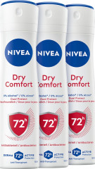 NIVEA Dry Comfort Anti-Transpirant Spray Vorteilsset, 450 ml (3x150 ml), Нивеа Антиперспирант спрей, Dual Protect, 0% спирта, 72ч сухость, набор, 450 мл