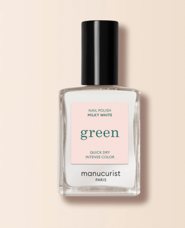 Manucurist Green Nagellack Milky White  15ml, Лак для ногтей Milky White (Франция), стойкое покрытие без сколов, безопасная растительная формула 9 Free, 15мл