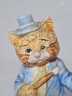 Фигурка винтажная "Кот в светло-голубом пиджаке с игральными картами", 14 x 9 см, Германия, 1950-60гг.