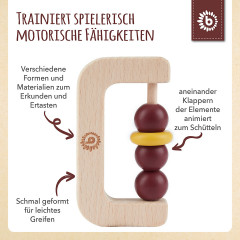 bieco Greifling Holz Natur Baby Beissring 10 cm Greifring mit Silikon Kugeln ab 0 M Beissringe Кольцо-захват из натурального дерева для прорезывания зубов для младенцев 10 см кольцо-захват с силиконовыми шариками от 0 M прорезыватели для зубов