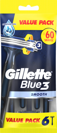GILLETTE Einwegrasierer, Blue3 Smooth, 6 St, Джилетт Одноразовые мужские бритвы Blue3 Smooth, 6 шт.