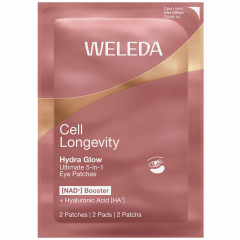 WELEDA Cell Longevity Hydra Glow Ultimate 5in1 Augenpads, 5 Paar / 10 Augenpads, 18 g, Патчи для кожи вокруг глаз Hydra Glow 5 в 1 с гиалуроновой кислотой HA7, 5 пар / 10 патчей, 18 г