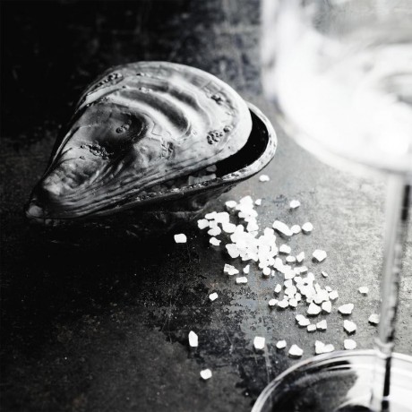 Rosenthal Rosenthal Papes Salz Auster Austerndose Schwarz matt - Perlmutt 10x6 cm / h: 3,5 cm Коробка для устриц Rosenthal Papes salt oyster черный матовый - перламутр 10x6 см / высота: 3,5 см