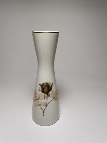 Rosenthal Studio Line, Розенталь Студио Лайн Винтажная фарфоровая Ваза с позолотой "Черная Роза", 17см, Германия 1960г.