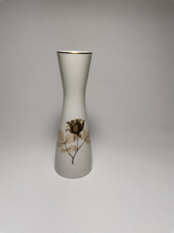 Rosenthal Studio Line, Розенталь Студио Лайн Винтажная фарфоровая Ваза с позолотой "Черная Роза", 17см, Германия 1960г.