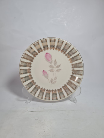 Чайное трио винтажное Im Stil Winterling Marktleuthen Bavaria "Розовые розы в золотом орнаменте", фарфор, Германия, 1960-70гг.