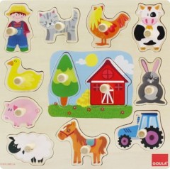 Goula Holzpuzzle Silhouetten Bauernhof Деревянная ферма силуэтов головоломки