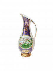 Ваза-кувшин винтажная Echt Gold с изображением видов города Пассау, средняя, фарфор, Германия, 1960-70гг.