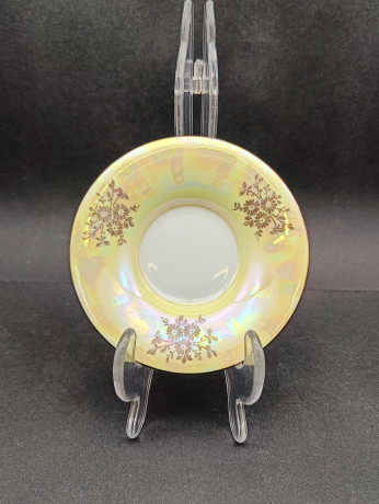 Кофейная пара винтажная Kahla "Беседа" в бежевых тонах, фарфор, Германия, 1960-70гг.