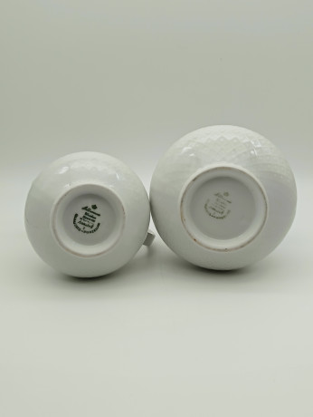 Набор для чая винтажный Seltmann Weiden Bavaria / Коллекция Annabell, белый фарфор с золоченым орнаментом, Германия, 1960-70гг.