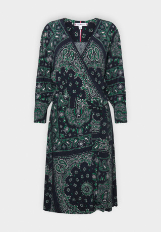 Tommy Hilfiger BANDANA WRAP KNEE DRESS Day dress desert sky ПЛАТЬЕ-БАНДАНА С ЗАПАХОМ НА КОЛЕНА Повседневное платье небо пустыни