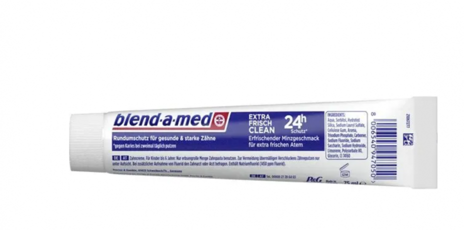 Blend-a-med Extra Frisch Clean 75ml x 10st, Зубная паста для взрослых (Германия), свежесть дыхания и защита от кариеса 24 часа, мятный вкус,  75 мл  x 10шт