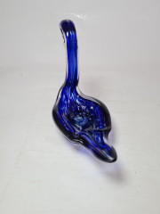 Подставка &quot;Лебедь&quot; ECHT в бело-синих тонах, выдувное стекло, ручная работа, 16 x 16 см, Германия, 1960-70гг.