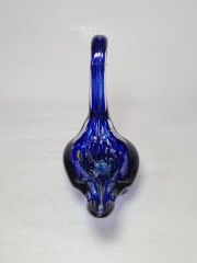 Подставка &quot;Лебедь&quot; ECHT в бело-синих тонах, выдувное стекло, ручная работа, 16 x 16 см, Германия, 1960-70гг.