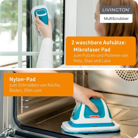 LIVINGTON LIVINGTON Akku-Wischmopp MultiScrubber Akku-Schrubber weiss/blau ЛИВИНГТОН аккумуляторная швабра MultiScrubber аккумуляторная поломоечная машина белый/синий