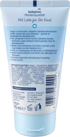 babylove Calendula Wundschutzcreme Календула Средство против раздражения кожи ребёнка, 75 мл