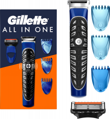 GILLETTE Elektrischer Rasierer, All in One Styler, 1 St, Джилетт Многофункциональный триммер All in One Styler 4 в 1 с 3 гребнями и бритвенной кассетой, 1 набор