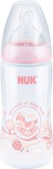 Nuk + PP-Бутылка	 Rose Розовая Силиконовая Бутылдочка Кормления, 300ml, 1 шт