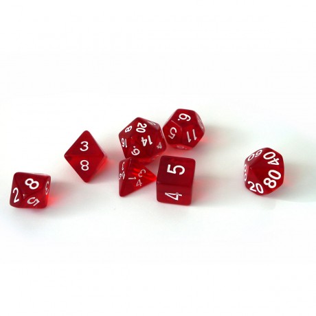 dice4friends 7-tlg. RPG Wurfelset Transparent: Red 7 шт. RPG Dice Set Прозрачный: Красный