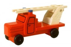 Holzspielzeug Feuerwehrauto Drehleiter Деревянная игрушечная пожарная машина с поворотной лестницей