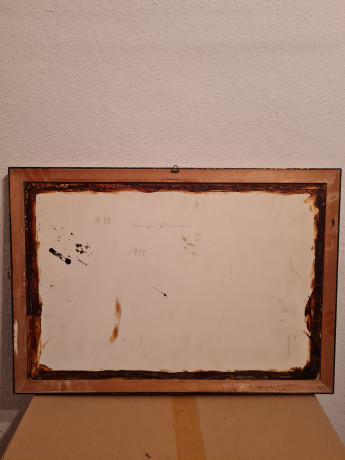 Картина винтажная "Корабли в море на закате", масло, в раме, большой формат, 66 х 45 см, Германия, 1980-90гг.