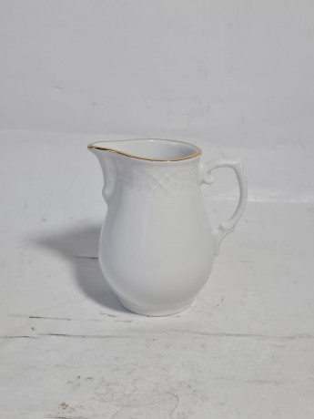 Набор для чая винтажный Kahla с синей каймой и золотым узором, чайник, молочник, фарфор, ГДР, 1980-90гг.