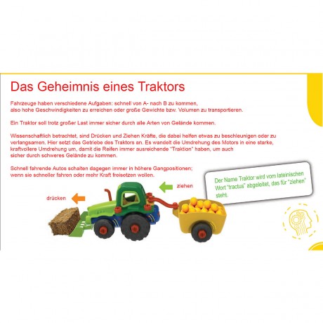 Edu-Toys Elektrischer Traktor mit Anhanger Bausatz mit elektrischem Schrauber Электрический трактор с комплектом прицепа с электрической отверткой