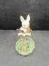 Статуэтка винтажная миниатюрная Im Stil Goebel "Заяц, играющий на флейте", фарфор, 9 х 6 см, Германия, 1970-80гг. 