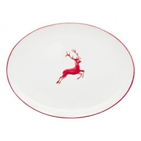 Gmundner Keramik Gmundner Keramik Rubinroter Hirsch Platte oval 33x26x2,5 cm Тарелка Gmundner керамическая рубиновый благородный олень овал 33x26x2,5 см