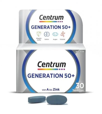 Centrum Generation 50+ Мультивитамины (Германия), 30шт, таблетки для людей старше 50 лет, более 20 витаминов и минералов