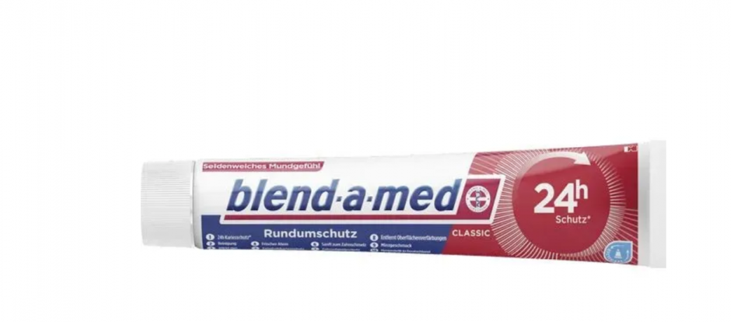 Blend-a-med Classic 75ml x 10st, Зубная паста для взрослых (Германия), защита от кариеса и укрепление эмали 24 часа, классический мятный вкус, 75 мл x 10st