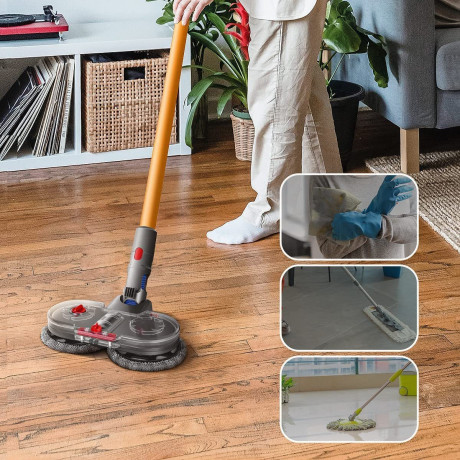 FeelGlad FeelGlad Akku-Wischmopp Dyson Wischaufsatz,Wischer,mit 6 Mopppads und Abnehmbarer Wassertank, fur Dyson V11 V10 V8 V7 V15 Staubsauger Беспроводная швабра FeelGlad Насадка для швабры Dyson, стеклоочиститель, с 6 подушечками и съемным резервуаром